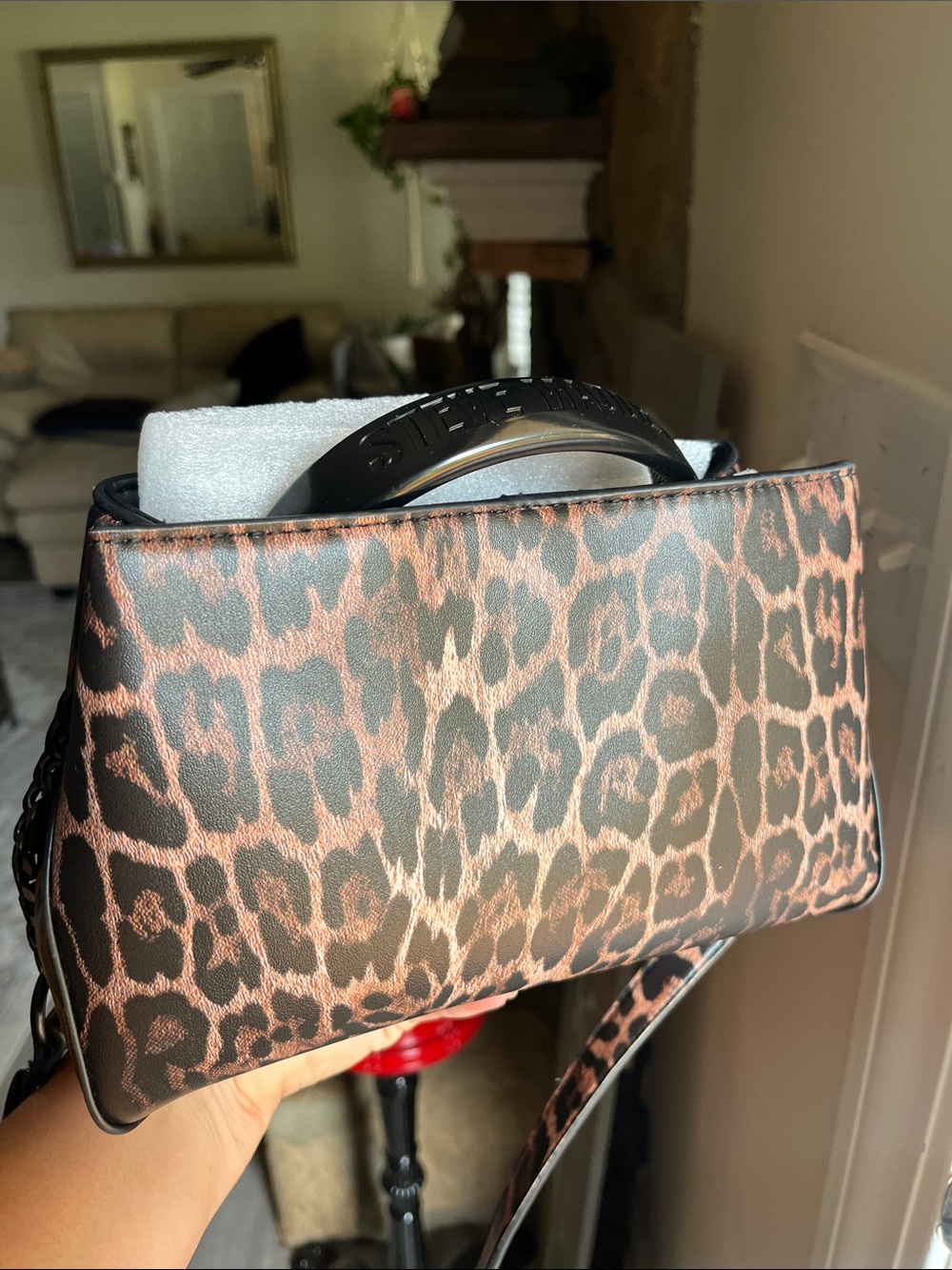 Steve Madden Leopard Print Crossbody Bag in Brown and Black - Picture 8 of 13